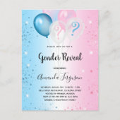 Geslacht onthullen baby shower roze blauw meisje uitnodiging briefkaart (Voorkant)
