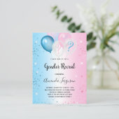 Geslacht onthullen baby shower roze blauw meisje uitnodiging briefkaart (Staand voorkant)