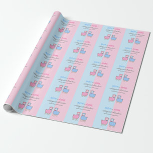 Geslacht onthullen Baby shower-schapenpakpapier Cadeaupapier