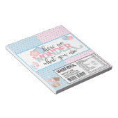 Geslacht onthullen Baby shower Snoep Bar Wrapper F Notitieblok (Schuin)