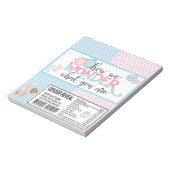 Geslacht onthullen Baby shower Snoep Bar Wrapper F Notitieblok (Linkerzijde)