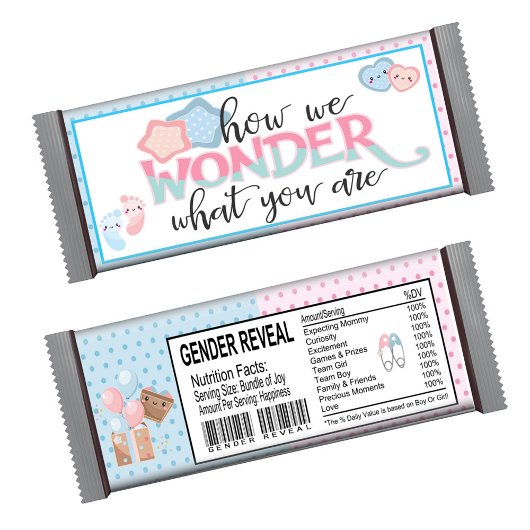 Geslacht onthullen Baby shower Snoep Bar Wrapper F Notitieblok