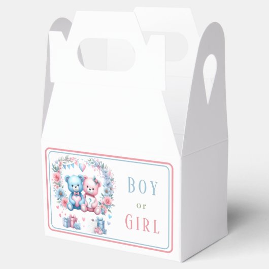 Geslacht onthullen baby shower Teddy Bear blauw ro Bedankdoosjes (Geopend)