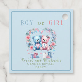 Geslacht onthullen baby shower Teddy Bear blauw ro Bedankjes Labels