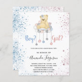 Geslacht onthullen baby shower tedy blauwe roze (Voorkant / Achterkant)