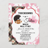 Geslacht onthullen Baby shower touchdowns of tutus Kaart (Voorkant / Achterkant)