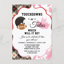 Geslacht onthullen Baby shower touchdowns of tutus Kaart