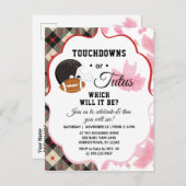 Geslacht onthullen Baby shower touchdowns of tutus Uitnodiging Briefkaart (Voorkant / Achterkant)