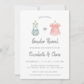 Geslacht onthullen Baby shower Uitnodiging Roze Bl (Voorkant)