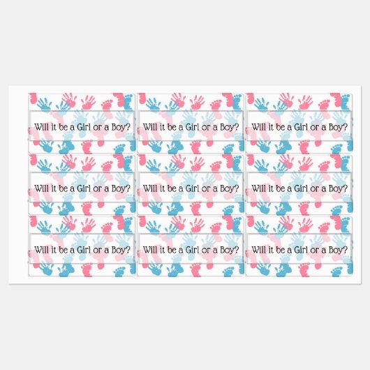 Geslacht onthullen Baby Smartie Snoep wrappers Lab Labels (Vel)