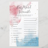 Geslacht onthullen Baby Word Scramble Game van Wat (Voorkant)