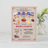 Geslacht onthullen BabyQ-feestuitnodiging. Onafhan Kaart (Staand voorkant)