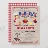 Geslacht onthullen BabyQ-feestuitnodiging. Onafhan Kaart (Voorkant / Achterkant)