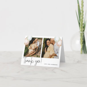 Geslacht onthullen ballon Baby shower Bedankkaart