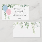 Geslacht onthullen ballonnen baby shower luier lot informatiekaartje (Voorkant / Achterkant)