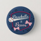 Geslacht onthullen - Baseballs of Bows Ronde Button 5,7 Cm (Voorkant)
