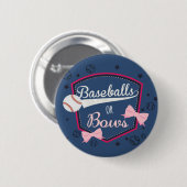 Geslacht onthullen - Baseballs of Bows Ronde Button 5,7 Cm (Voorkant /achterkant)