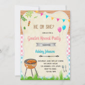 Geslacht onthullen bbq party uitnodiging (Voorkant)