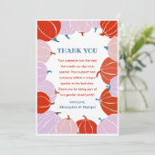 Geslacht onthullen bedankjes Pompoen Herfst Bedankkaart (Staand voorkant)