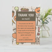 Geslacht onthullen bedankjes pompoen schattig bedankkaart (Staand voorkant)