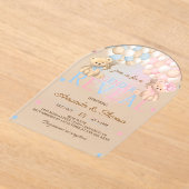 Geslacht onthullen Beer thema Acryl Uitnodigingen (Laagn)