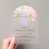 Geslacht onthullen Beer thema Acryl Uitnodigingen (Insitu (Draagbaar))