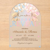 Geslacht onthullen Beer thema Acryl Uitnodigingen (Voorkant)