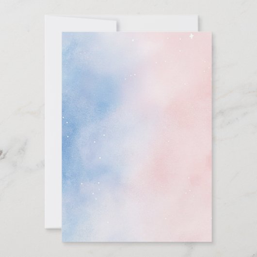 Geslacht Onthullen Beren sterretje roze blauw acht Kaart (Achterkant)