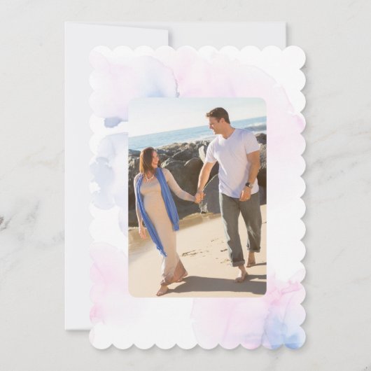 Geslacht onthullen blauw roze cupcake Waterverf Pa Kaart (Achterkant)