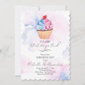 Geslacht onthullen blauw roze cupcake Waterverf Pa Kaart (Voorkant)