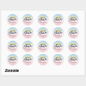 Geslacht onthullen blauw roze gouden Baby shower l Ronde Sticker (Vel)