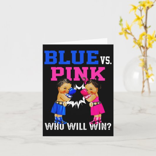 Geslacht onthullen blauw vs roze etnische boksen b kaart (Gele Bloem)