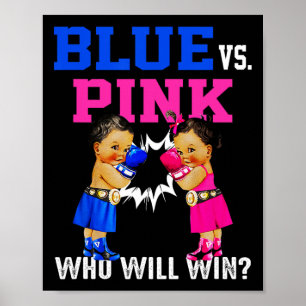 Geslacht onthullen blauw vs roze etnische boksen b poster