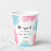 Geslacht onthullen blauwe of roze baby shower maat papieren bekers (Voorkant)