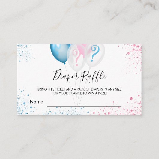 Geslacht onthullen blauwe roze kleerkaartje informatiekaartje (Voorkant)