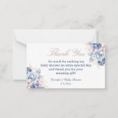 Geslacht onthullen Bloemen Dank u baby shower Notitiekaartje (Voorkant)