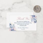 Geslacht onthullen Bloemen Dank u baby shower Notitiekaartje (Voorkant / Achterkant in situ)