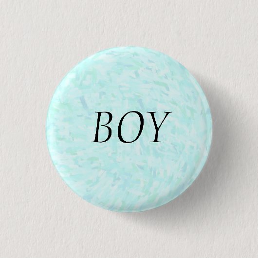 Geslacht onthullen Blue Confetti "BOY" Pin Button (Voorkant)