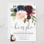 Geslacht onthullen blush bordeaux marineblauwe her kaart (Voorkant)