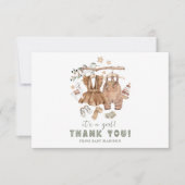 Geslacht onthullen Boho Clothesline-Baby shower Bedankkaart (Voorkant)
