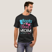 Geslacht onthullen Boots of bogen mam die aan Baby T-shirt (Voorkant volledig)