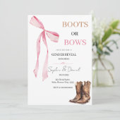 Geslacht onthullen Boots of bogen uitnodiging (Staand voorkant)