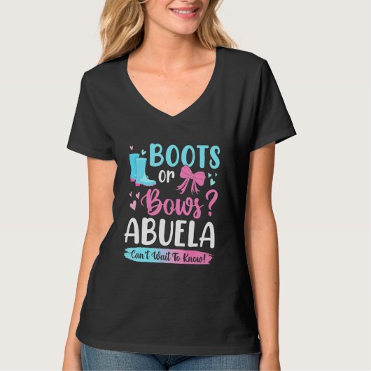 Geslacht onthullen Boots of Bows Abuela Matching B T-shirt (Voorkant)