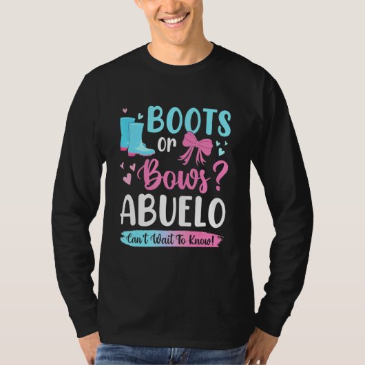 Geslacht onthullen Boots of Bows Abuelo Matching B T-shirt (Voorkant)