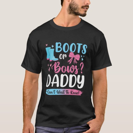 Geslacht onthullen Boots of Bows Dad Matching Baby T-shirt (Voorkant)