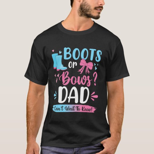 Geslacht onthullen Boots of Bows Dad Matting Baby  T-shirt (Voorkant)