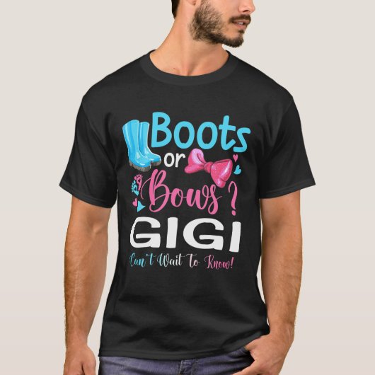 Geslacht onthullen Boots of Bows Gigi Matching Bab T-shirt (Voorkant)