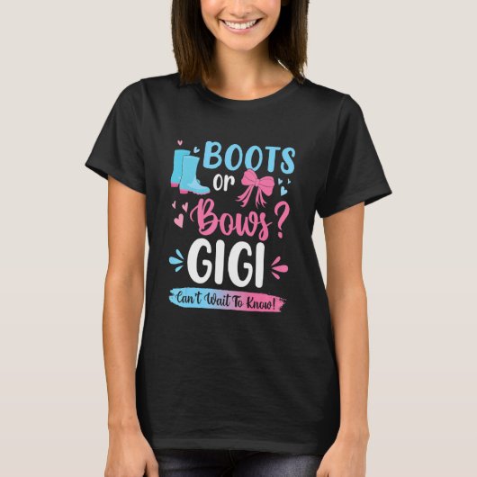 Geslacht onthullen Boots of Bows Gigi Matching Bab T-shirt (Voorkant)