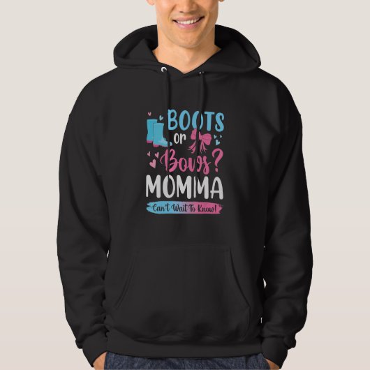 Geslacht onthullen Boots of Bows Momma overeenkome Hoodie (Voorkant)