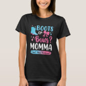 Geslacht onthullen Boots of Bows Momma overeenkome T-shirt (Voorkant)